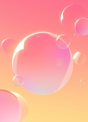 Wall Mural - abstract pink orange coral background with bubbles