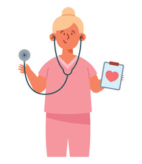 Wall Mural - female nurse with stethoscope