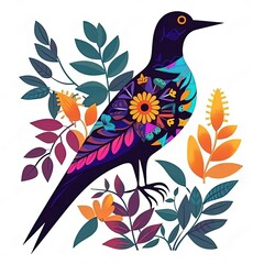 Poster - a colorful bird sitting on top of a tree branch