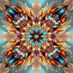 Wall Mural - a digital image of a colorful flower