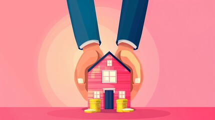 Tax benefits of real estate investment, financial advantages, flat design illustration