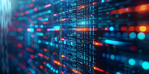 Digital Technology binary code matrix magnified in central processing unit ,computer code binary language integration, source code instruction ,set code implement later in program for function