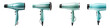 © Newton - Collection set of hairdryers isolated on transparent background