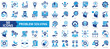 © Uniconlabs - Problem solving icon collection set. Containing process, achieving goal, solutions, resources, knowledge, professionals, identify icon. Simple flat vector.