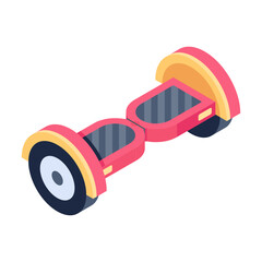 Poster - An editable isometric icon of hoverboard 

