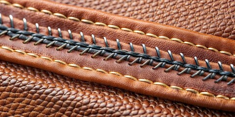 A close-up image of a counterfeit designer purse with poor stitching and cheap materials, fake, counterfeit