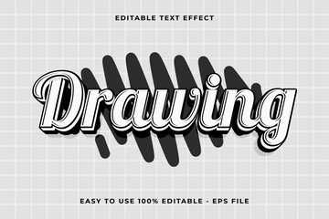 Wall Mural - drawing 3d editable vector text effect. trendy style text effect