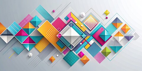 Poster - Abstract contemporary with geometric elements , geometric, abstract, contemporary,shapes, design, modern, artistic