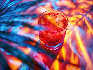 Wall Mural - Glass of Drink on Table