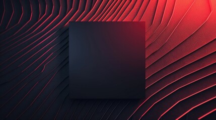 Red and Black Background Square Object