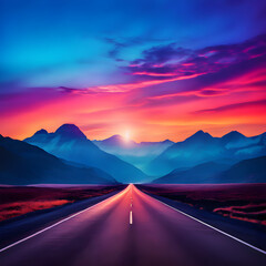 Wall Mural - road in mountains