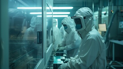 Poster - Workers in a clean room environment