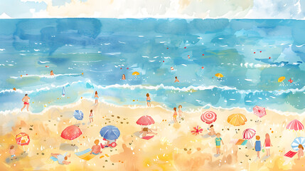 Canvas Print -  beach scene during summer holiday