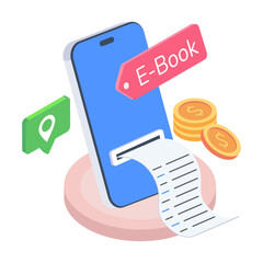 Wall Mural - Grab this isometric icon of booking invoice 

