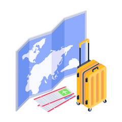 Poster - Download isometric icon of travel destination 

