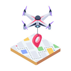 Sticker - An isometric icon of drone location 

