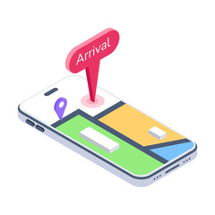 Wall Mural - Mobile tracking isometric icon is up for premium use 

