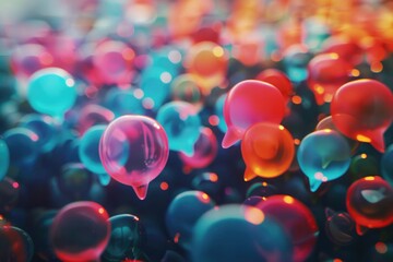 Poster - Colorful Balloons in Flight