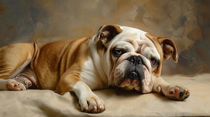 Wall Mural - The bulldog is a breed of companion dog or toy dog