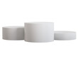 © EZPS - Blank winner podium platform stage isolated on png background with first place victory pedestal ceremony or modern white product presentation display and minimal show cylinder stand studio backdrop.