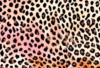 Wall Mural - watercolor fabric cheetah animal design clothes pattern leopard abstract pink skin