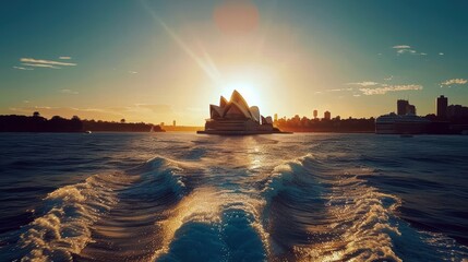 Sydney Opera House at Sunrise from the Water