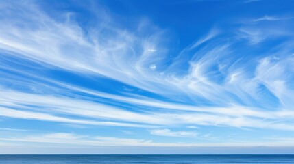 Wall Mural - Stunning natural background of beautiful blue sky and fluffy clouds.