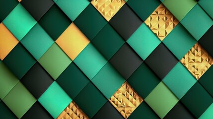 Elegant dark green Argyle vector pattern with golden dotted line. Perfect for fabric, mens clothing, invitations, and wrapping paper designs.