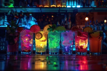 Poster - Colorful Cocktails on Bar