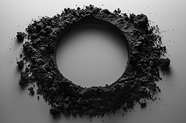 Wall Mural - Abstract Circle of Black Powder