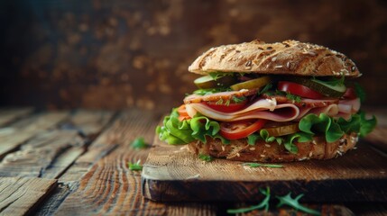 Sticker - Ham Sandwich on Cutting Board