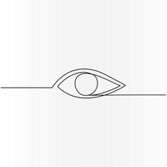 Wall Mural - Eyes single line art, continuous one line drawing of  Isolated outline vector art