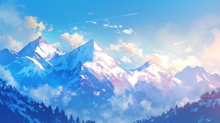 Sticker - Serene Lake with Mountain and Sky