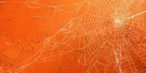 Orange Background with Spiderweb