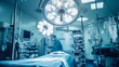 © MiniRiz - Modern Empty Operating Room in Hospital with Surgical Lights and Medical Equipment