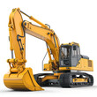 © ninepan - modern yellow excavator isolated on white background