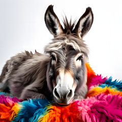 Canvas Print - portrait of a donkey