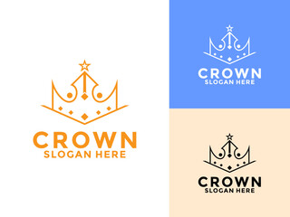 Wall Mural - Crown Luxury logo vector, Creative King Queen logo design template