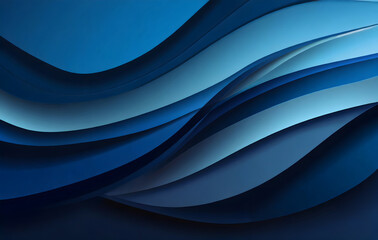 dark blue paper waves abstract banner design. elegant wavy vector background. generative ai.