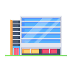 Canvas Print - Handy isometric icon of a mart building 

