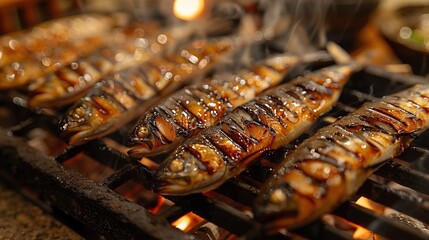 Poster - Grilled Fish on a BBQ