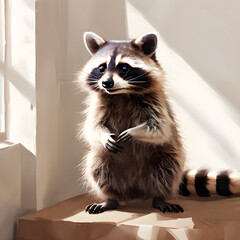 Sticker - portrait of a raccoon