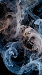 Canvas Print - A swirling dance of vividly swirling smoke, each wisp delicately floating in the air like ethereal tendrils of mist