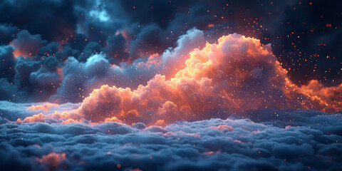 Wall Mural - Futuristic Cloud Computing Abstract Banner