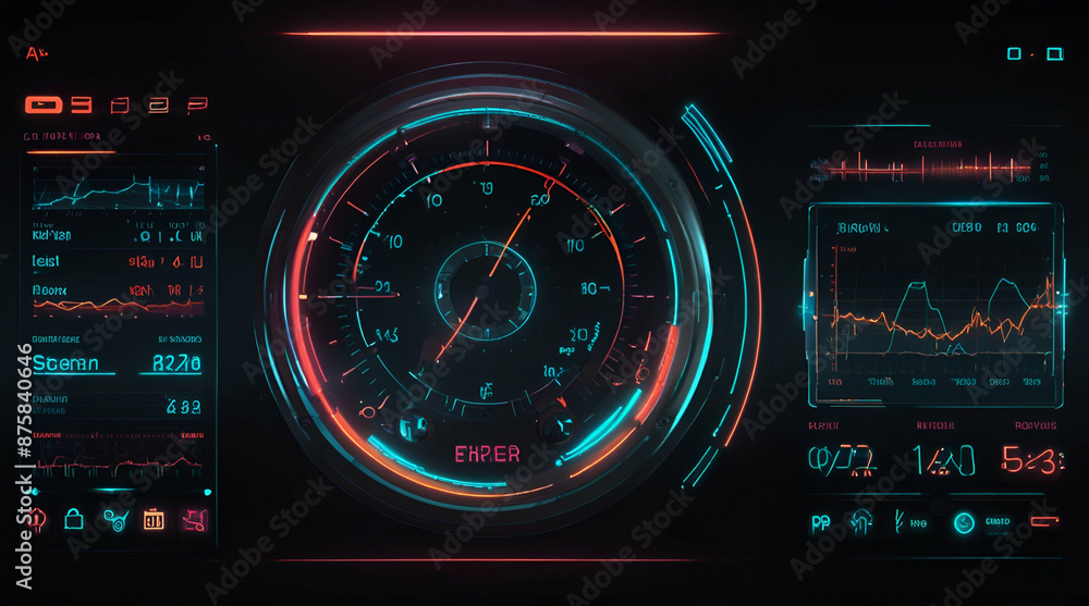 car metre dashboard. Genrative.ai Stock Illustration | Adobe Stock