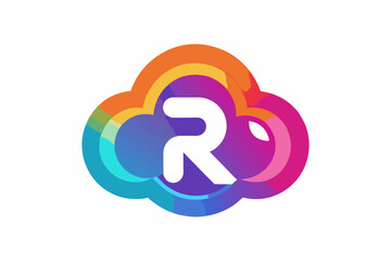 Sticker - Letter R of the alphabet made with color gradient