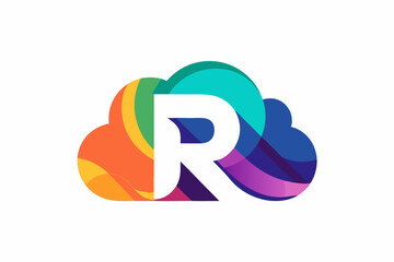 Sticker - Letter R of the alphabet made with color gradient