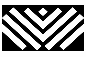 Sticker - Black white geometric pattern line vector