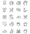 © kornkun - set of cooking icons, utensils, kitchen
