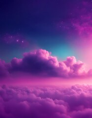 Wall Mural - background purple mystical relaxing galaxy generated atmospheric cyan dreamscape gradient ai calm hill spiritual cloudscape hd abstract wallpaper phone peaceful dreamy mountain horizon